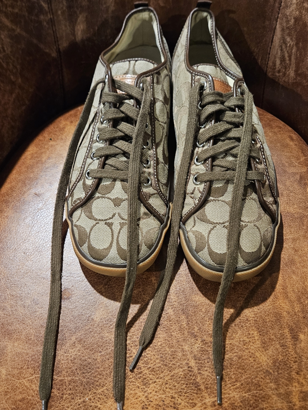Coach Men’s Brown Signature Canvas Sneakers - Picture 9 of 12